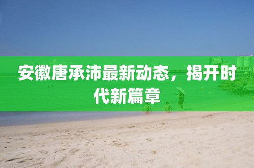 安徽唐承沛最新動態(tài)，揭開時代新篇章