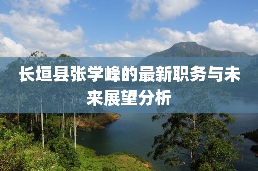 長垣縣張學峰的最新職務(wù)與未來展望分析