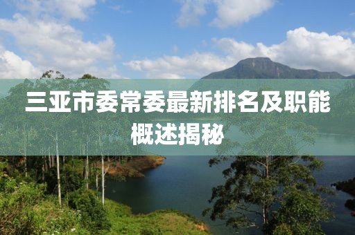 三亞市委常委最新排名及職能概述揭秘