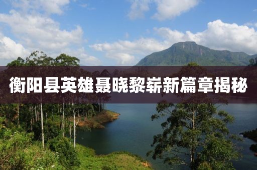 衡陽縣英雄聶曉黎嶄新篇章揭秘