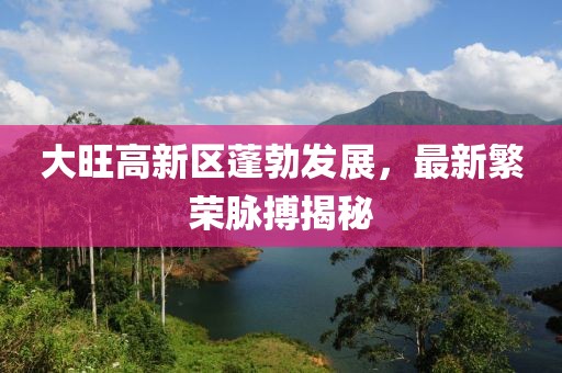 大旺高新區(qū)蓬勃發(fā)展，最新繁榮脈搏揭秘