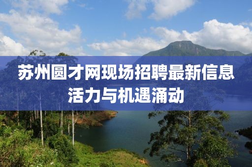蘇州圓才網(wǎng)現(xiàn)場招聘最新信息活力與機遇涌動