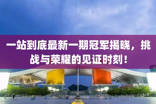 一站到底最新一期冠軍揭曉，挑戰(zhàn)與榮耀的見證時刻！