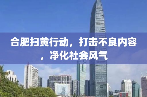 合肥掃黃行動，打擊不良內(nèi)容，凈化社會風(fēng)氣
