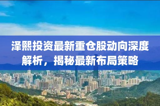 澤熙投資最新重倉(cāng)股動(dòng)向深度解析，揭秘最新布局策略