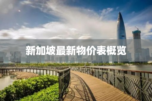 新加坡最新物價表概覽