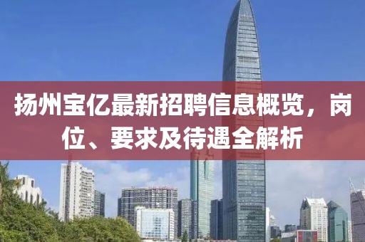 揚(yáng)州寶億最新招聘信息概覽，崗位、要求及待遇全解析